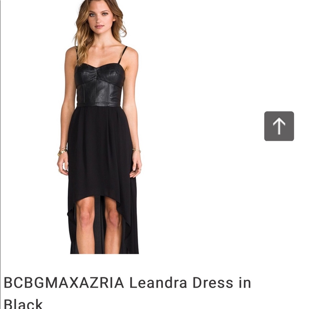 Bcbgmaxazria black leather dress/XS/